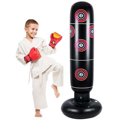 CEMIRK Boxsack Kinder Stehend mit Handschuhen...