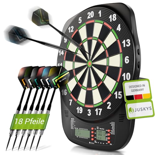 Juskys Elektronische Dartscheibe mit 32...