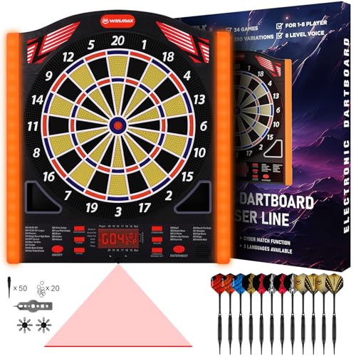 WIN.MAX Elektronische Dartscheibe Profi Set...