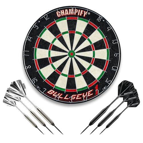 Champify® Dartscheibe Steeldart inkl. 6...
