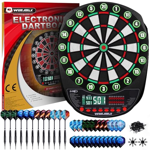 WIN.MAX Elektronische Dartscheibe Profi Set...