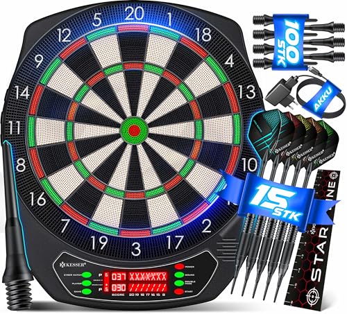 KESSER® Elektronische Dartscheibe Profi Set...